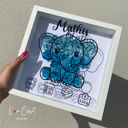 Cadre de naissance 3D floral | Baby born