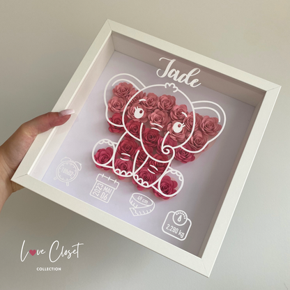 Cadre de naissance 3D floral | Baby born