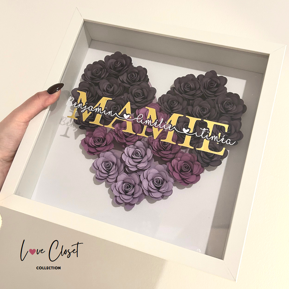 Cadre 3D floral | « Mamie »